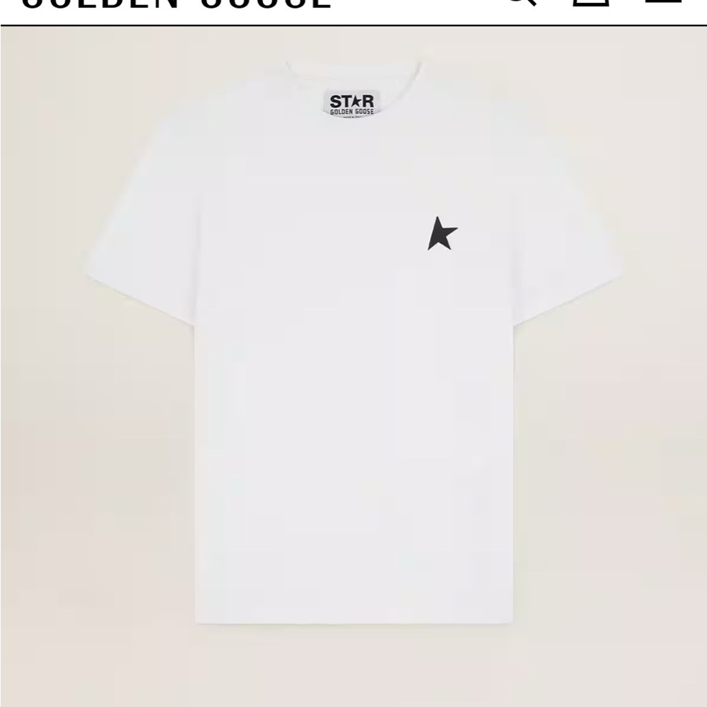 Golden Goose STAR White T-Shirt with Black Star Logo